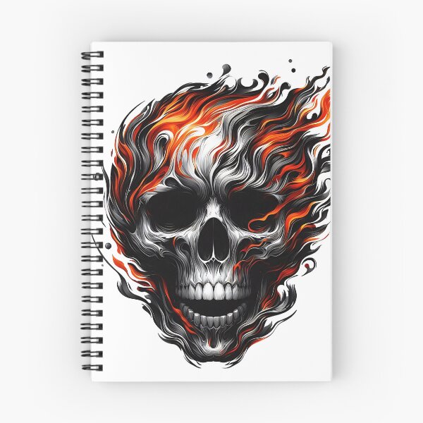 Item preview, Skull in flames designed and sold by LvlUpPrints.