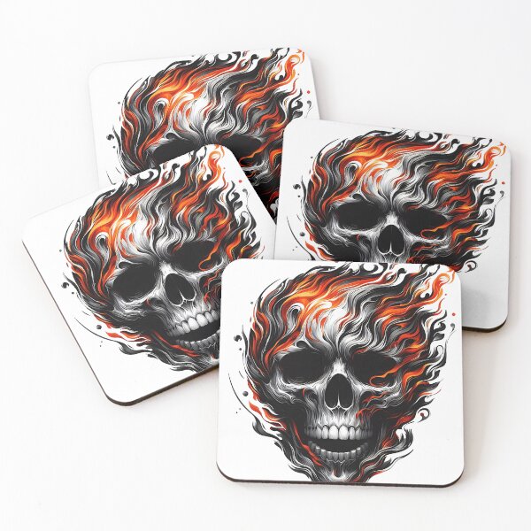 Item preview, Skull in flames designed and sold by LvlUpPrints.