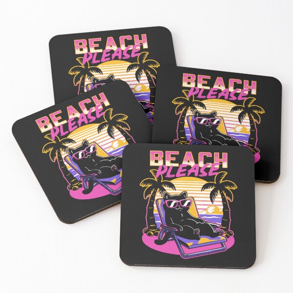Item preview, Vaporwave Summer Cat - Sunset Beach Pet designed and sold by Studio Mootant.