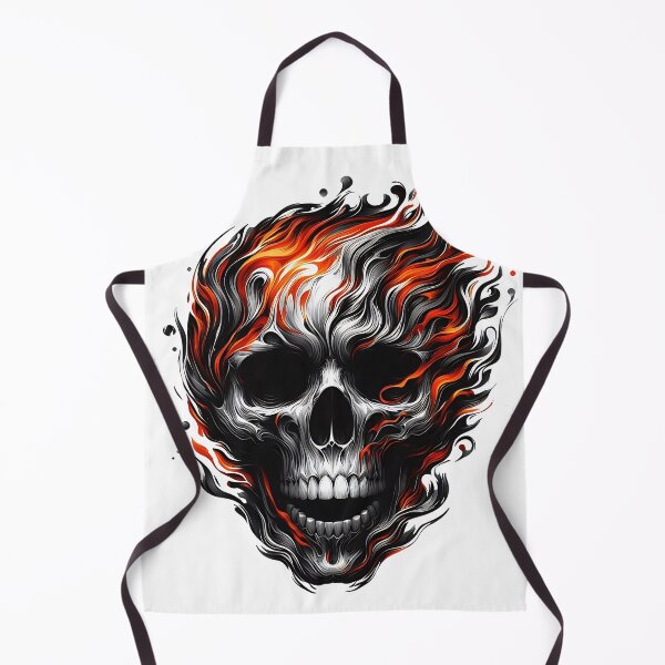 Item preview, Skull in flames designed and sold by LvlUpPrints.