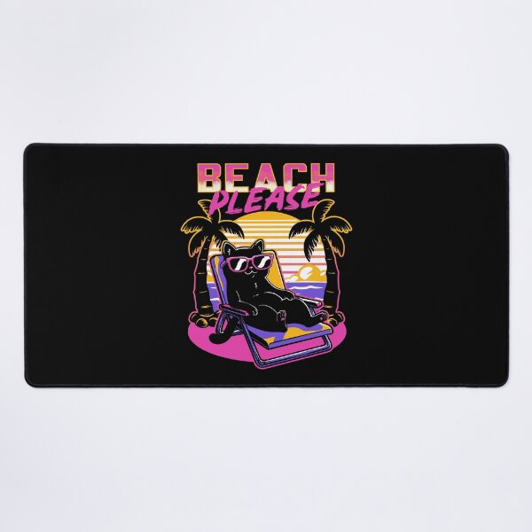 Item preview, Vaporwave Summer Cat - Sunset Beach Pet designed and sold by Studio Mootant.