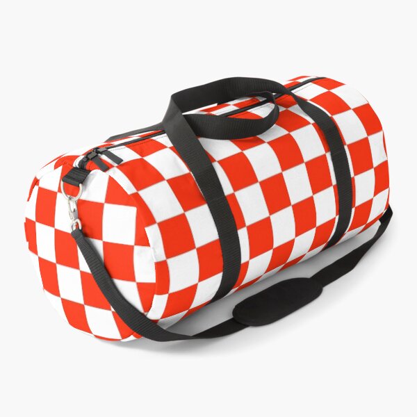 Item preview, White and Scarlet Red Checkerboard designed and sold by ColorsPatterns.