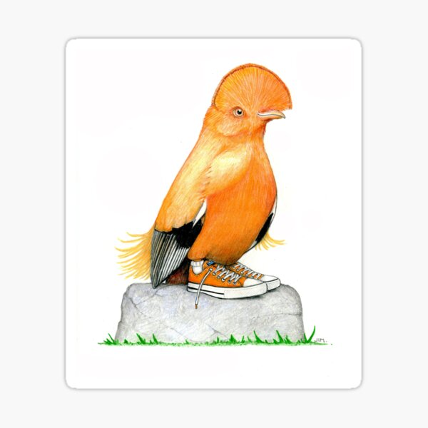 Item preview, Cock of the Rock on a Rock in Low Tops designed and sold by JimsBirds.