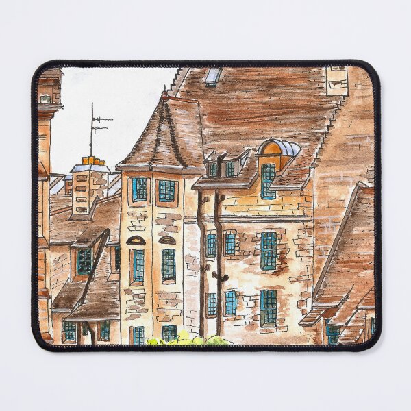 Item preview, Watercolor Old Townscape - Vintage Art Print designed and sold by lloreleya.