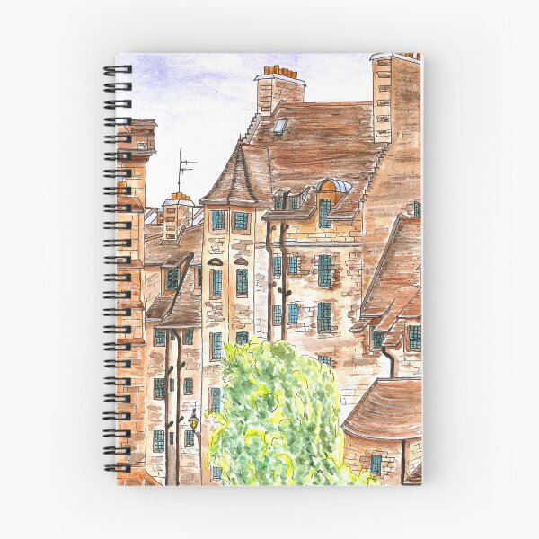 Item preview, Watercolor Old Townscape - Vintage Art Print designed and sold by lloreleya.