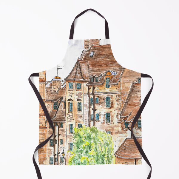 Item preview, Watercolor Old Townscape - Vintage Art Print designed and sold by lloreleya.