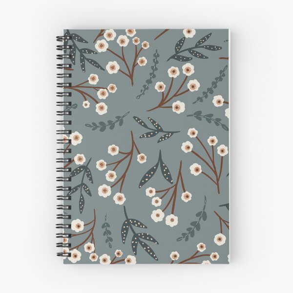 Artikelvorschau, Zusammengewürfelte Blumen auf gedämpftem blauem Hintergrund entworfen und verkauft von Sheila McDowell Design.