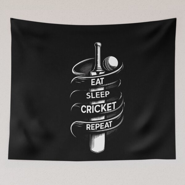 Item preview, Eat Sleep Cricket Repeat - Cricket Lover T20 WC designed and sold by MAPDDesigns.