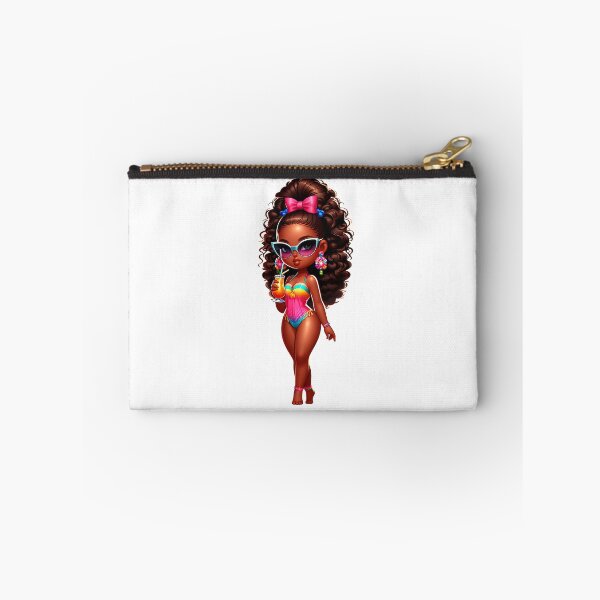 Item preview, Summer Chibi Doll, Summer Chibi Girl, Beach Chibi, Swimsuit Chibi, Afro Chibi. designed and sold by gabrielakrall.
