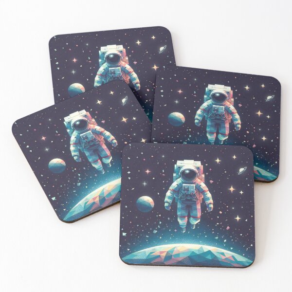 Item preview, Astronaut Floating Above Geometric Planet in Starlit Galaxy designed and sold by ArtComixHaven.