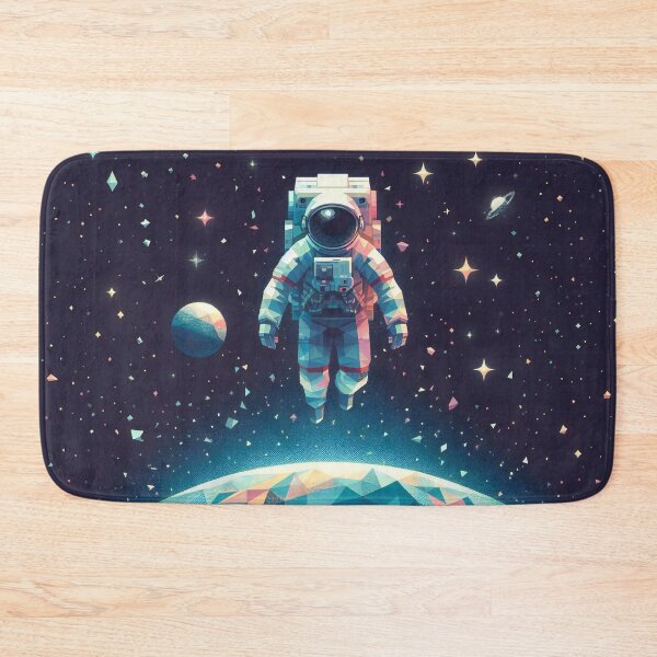 Item preview, Astronaut Floating Above Geometric Planet in Starlit Galaxy designed and sold by ArtComixHaven.