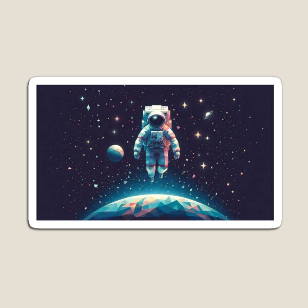 Item preview, Astronaut Floating Above Geometric Planet in Starlit Galaxy designed and sold by ArtComixHaven.