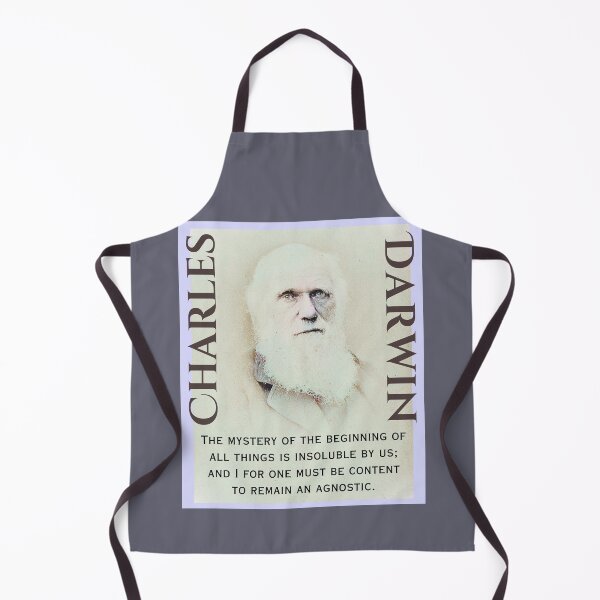 Item preview, Charles Darwin portrait and quote: The mystery of the beginning of all things is insoluble to us; and I for one must be content to remain an Agnostic. designed and sold by artbleed.