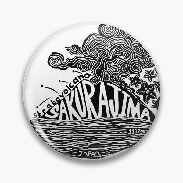 Item preview, Sakurajima, Japan Volcano Linocut designed and sold by louweasely.