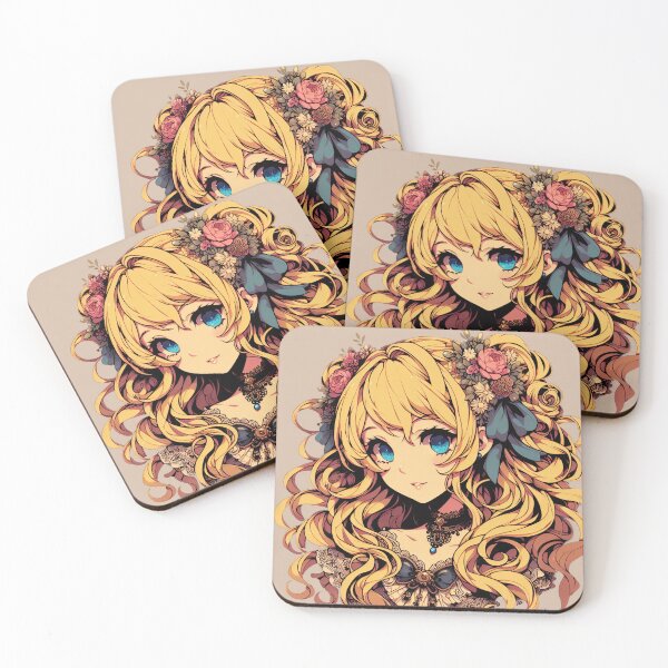 Item preview, Blonde Girl in Anime Style - Art Print designed and sold by lloreleya.