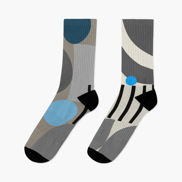Item preview, Modern Abstract Geometric Pattern Bauhaus Doodle Black Grey Blue No.7 Style designed and sold by MirabiliaMagpie.
