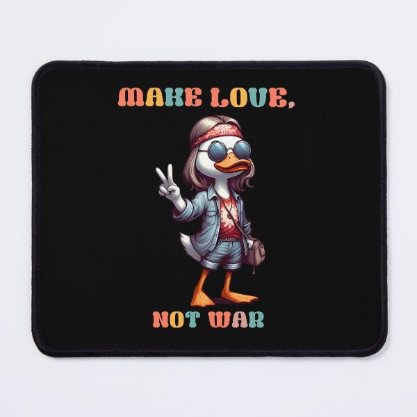 Item preview, Custom Hippie Duck -MAKE LOVE, NOT WAR- Slogan Printed Products designed and sold by ArtStile.