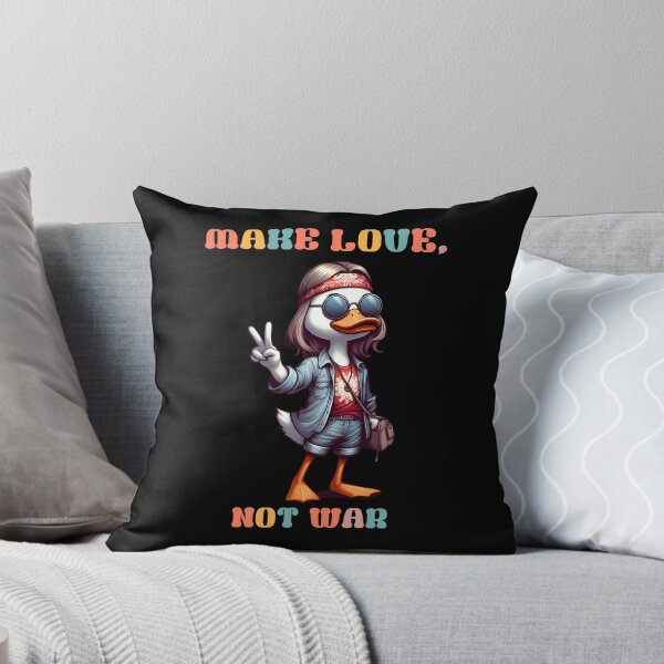 Item preview, Custom Hippie Duck -MAKE LOVE, NOT WAR- Slogan Printed Products designed and sold by ArtStile.