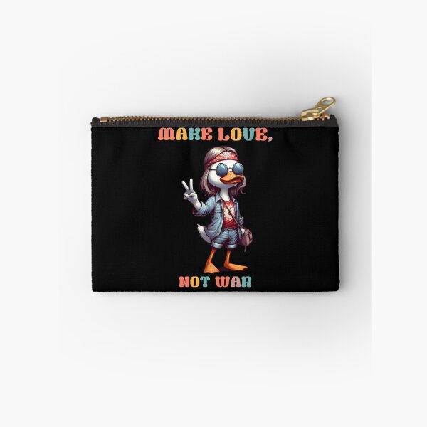 Item preview, Custom Hippie Duck -MAKE LOVE, NOT WAR- Slogan Printed Products designed and sold by ArtStile.