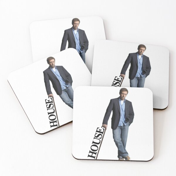 Item preview, House MD leaning with cane “HOUSE” text designed and sold by adosknad1.