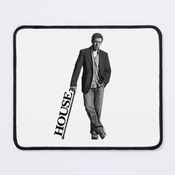 Item preview, Black and White House MD leaning with cane “HOUSE” text designed and sold by adosknad1.