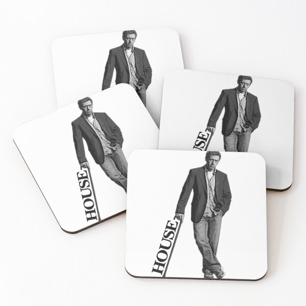 Item preview, Black and White House MD leaning with cane “HOUSE” text designed and sold by adosknad1.