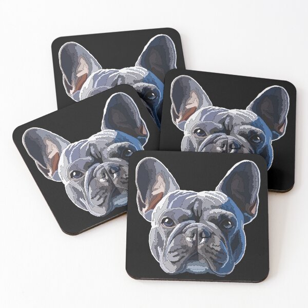 Item preview, Blue French Bulldog Head designed and sold by Just-Arts-4U.