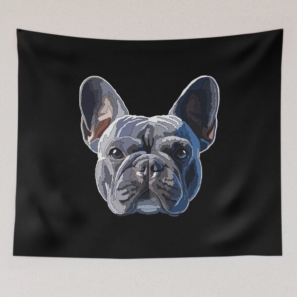 Item preview, Blue French Bulldog Head designed and sold by Just-Arts-4U.