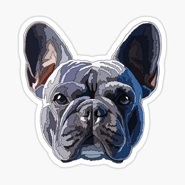 Item preview, Blue French Bulldog Head designed and sold by Just-Arts-4U.