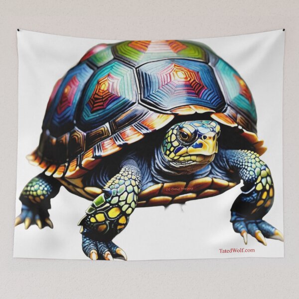 Item preview, Colorful Painted Box Turtle designed and sold by TattedWolf.
