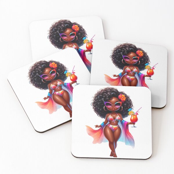 Item preview, Summer Chibi Doll, Summer Chibi, Beach Chibi, Swimsuit Chibi, Afro Chibi. designed and sold by gabrielakrall.