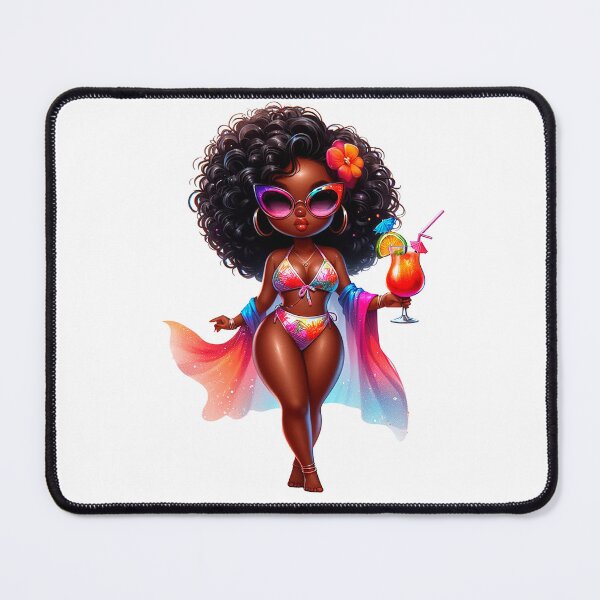 Item preview, Summer Chibi Doll, Summer Chibi, Beach Chibi, Swimsuit Chibi, Afro Chibi. designed and sold by gabrielakrall.