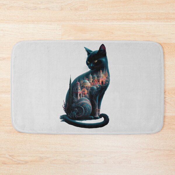 Item preview, Cat silhouette and a cityscape designed and sold by 123ks.