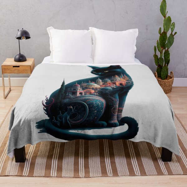 Item preview, Cat silhouette and a cityscape designed and sold by 123ks.
