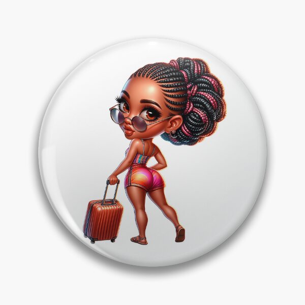 Item preview, travelChibi Doll, Summer Chibi, Beach Chibi, Swimsuit Chibi, Afro Chibi, Travel. designed and sold by gabrielakrall.