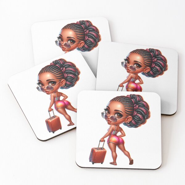 Item preview, travelChibi Doll, Summer Chibi, Beach Chibi, Swimsuit Chibi, Afro Chibi, Travel. designed and sold by gabrielakrall.