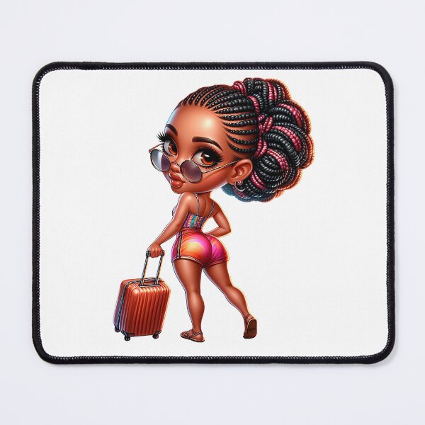 Item preview, travelChibi Doll, Summer Chibi, Beach Chibi, Swimsuit Chibi, Afro Chibi, Travel. designed and sold by gabrielakrall.