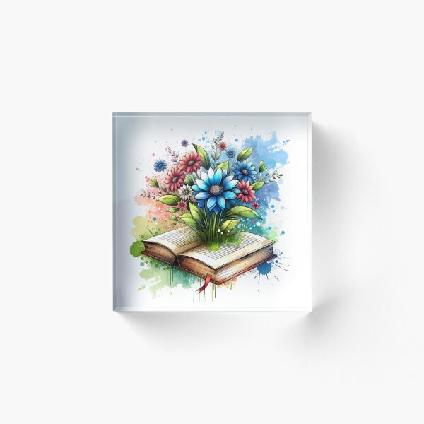 Item preview,  “Blossoming Knowledge: Flowers Emerging from a Book” designed and sold by DesingBloom.