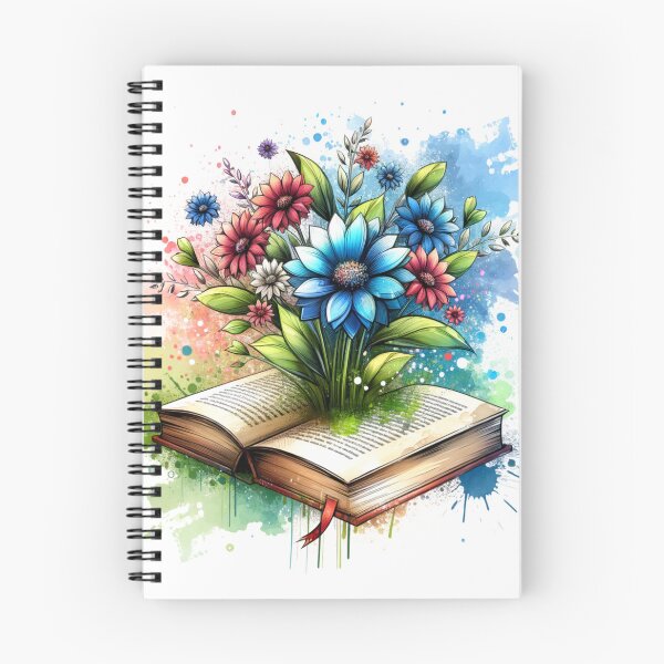 Item preview,  “Blossoming Knowledge: Flowers Emerging from a Book” designed and sold by DesingBloom.