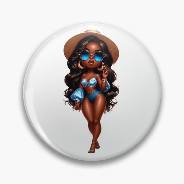 Item preview, Swimwear Chibi Doll, Summer Chibi Doll, Summer Chibi Girl, Beach Chibi, Swimsuit Chibi, Afro Chibi. designed and sold by gabrielakrall.