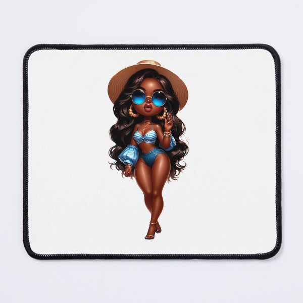 Item preview, Swimwear Chibi Doll, Summer Chibi Doll, Summer Chibi Girl, Beach Chibi, Swimsuit Chibi, Afro Chibi. designed and sold by gabrielakrall.