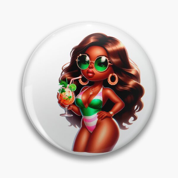 Item preview, Swimwear Chibi Doll, Summer Chibi Doll, Summer Chibi Girl, Beach Chibi, Swimsuit Chibi, Afro Chibi. designed and sold by gabrielakrall.