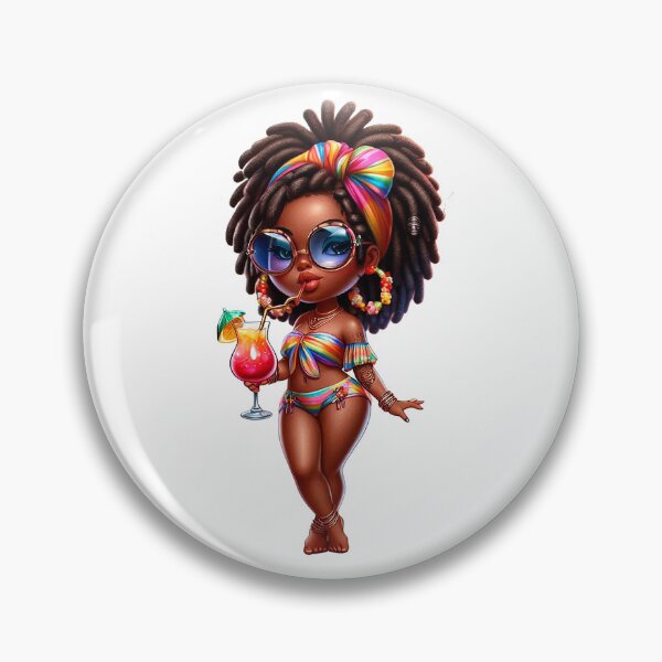 Item preview, Swimwear Chibi Doll, Summer Chibi Doll, Summer Chibi Girl, Beach Chibi, Swimsuit Chibi, Afro Chibi. designed and sold by gabrielakrall.