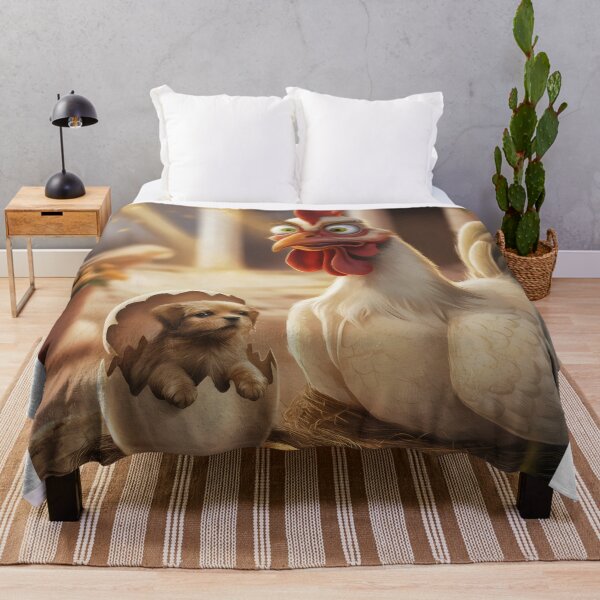 Artikelvorschau, Überraschter Hahn. Wenn Sie es im Ei finden. Hund. entworfen und verkauft von MyHappyArtShop.