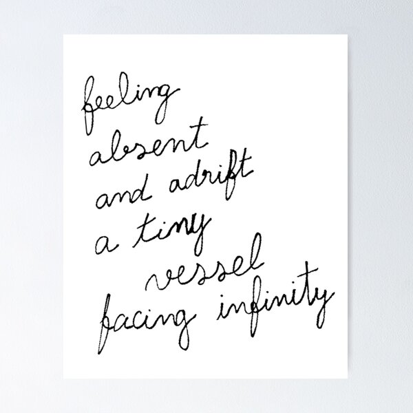 Item preview, Feeling absent and adrift original poetry illustration designed and sold by Oqueartecura.