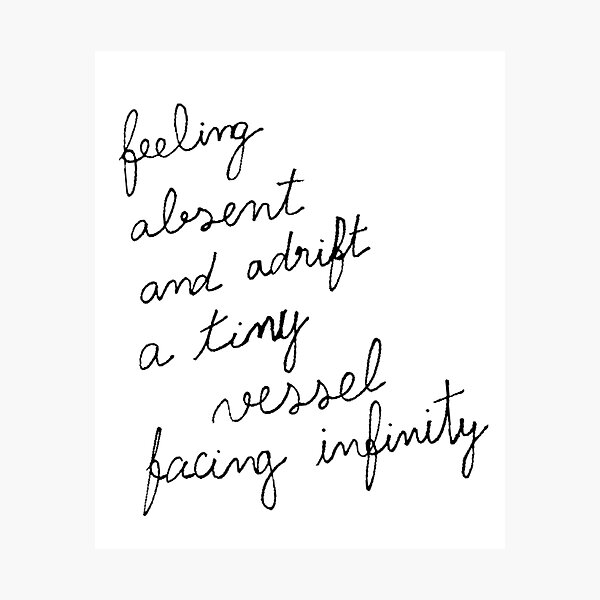 Item preview, Feeling absent and adrift original poetry illustration designed and sold by Oqueartecura.