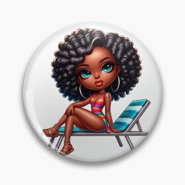 Item preview, Summer Chibi Doll, Summer Chibi Design, Swimwear Chibi Girl, Beach Chibi, Swimsuit Chibi, Afro Chibi. designed and sold by gabrielakrall.