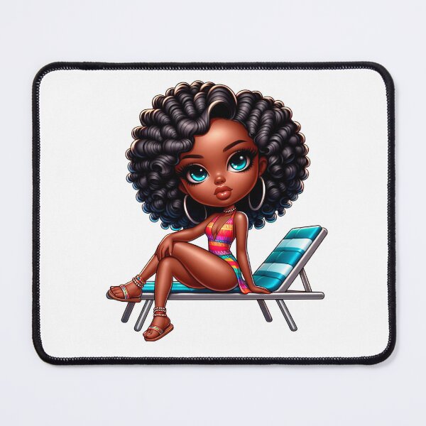 Item preview, Summer Chibi Doll, Summer Chibi Design, Swimwear Chibi Girl, Beach Chibi, Swimsuit Chibi, Afro Chibi. designed and sold by gabrielakrall.