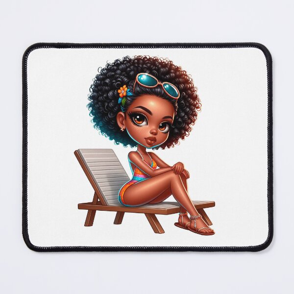 Item preview, Summer Chibi Doll, Summer Chibi Design, Swimwear Chibi Girl, Beach Chibi, Swimsuit Chibi, Afro Chibi. designed and sold by gabrielakrall.