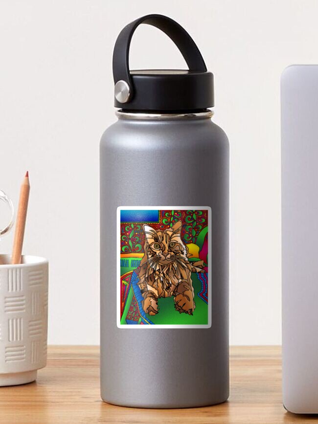 Thumbnail 1 of 3, Sticker, Jumper - Psychedelic Pet Portrait designed and sold by NicMicVic.